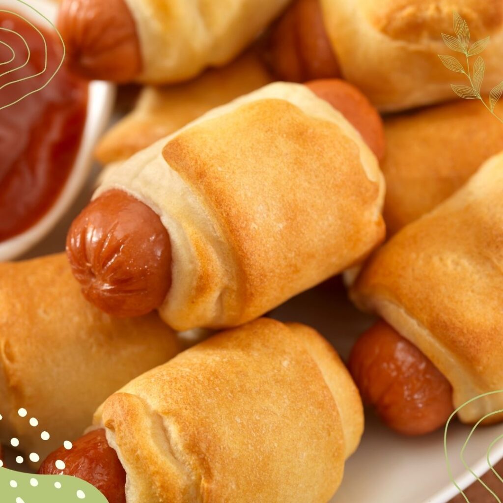 air fryer pigs in a blanket in white dish