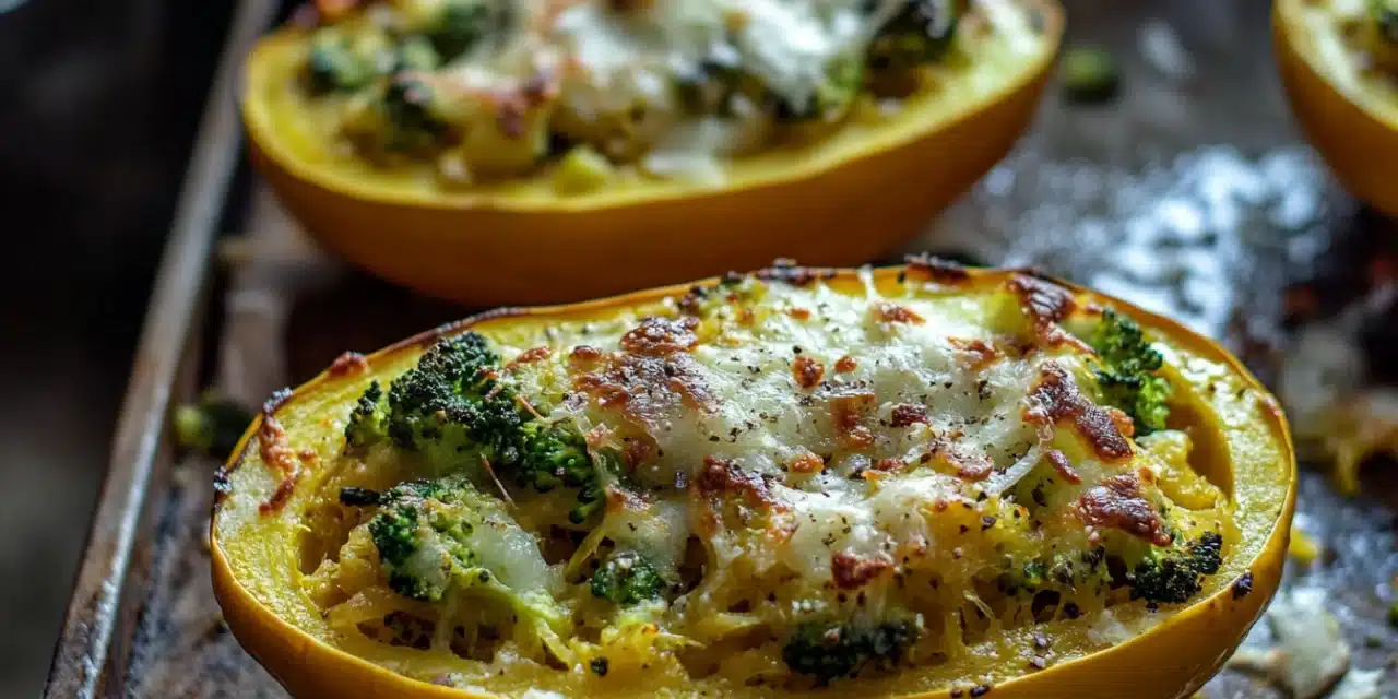 Broccoli & Cheddar Stuffed Spaghetti Squash: A Tasty Dish