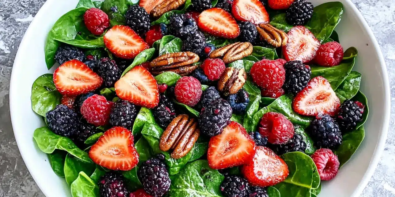 Berry Spinach Salad with Pecans Recipe: Crunch Meets Fresh Flavor Bliss!