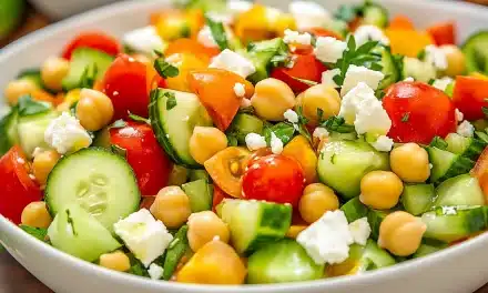 Chickpea and Cucumber Salad with Feta & Tomatoes: Mediterranean Magic in Minutes!