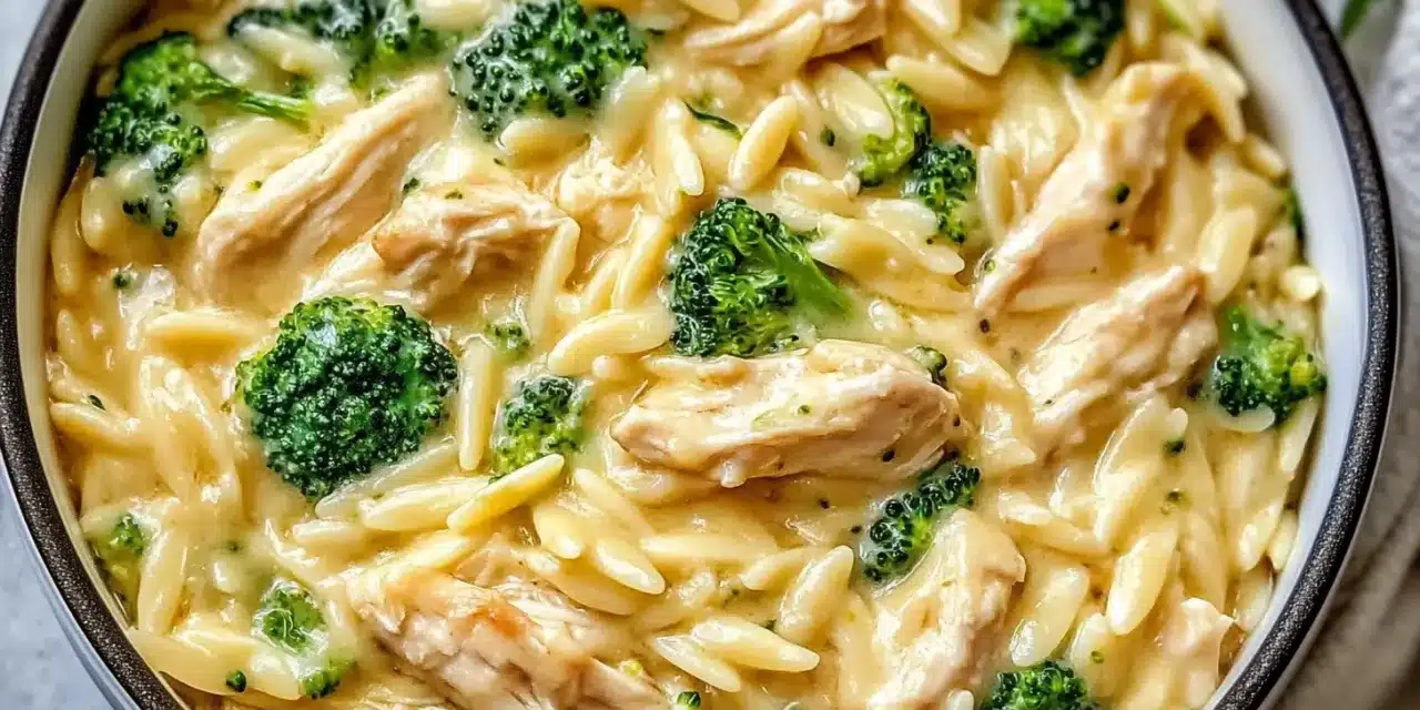 One Pot Cheesy Chicken Broccoli Orzo: Comfort Food Bliss in Minutes!