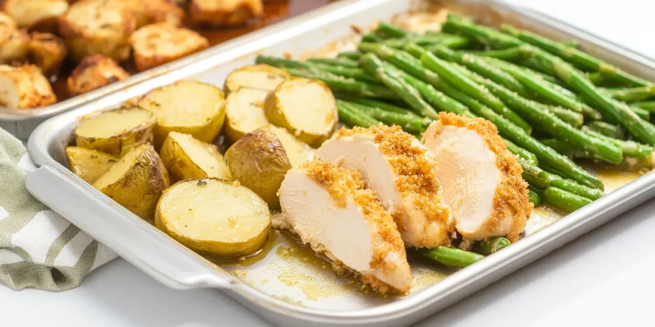 Parmesan Crusted Chicken Sheet Pan Dinner: Quick Weeknight Magic Meal!
