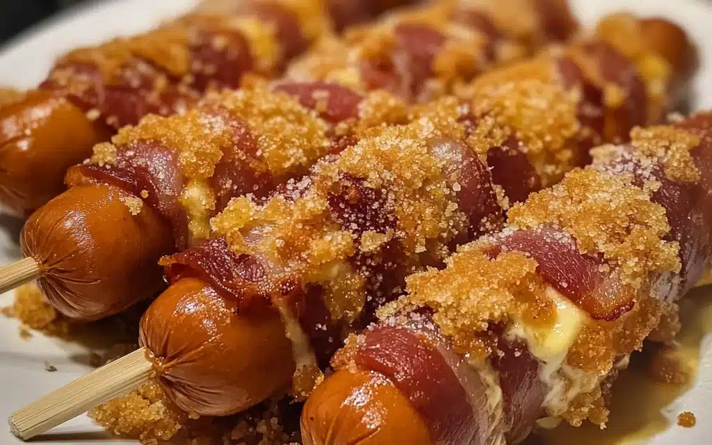 Gooey Bacon-Wrapped Korean Corn Dogs: Street Food Magic Unleashed!