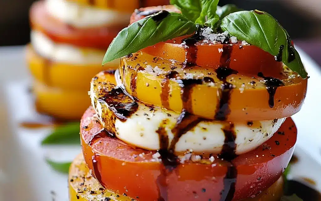 Heirloom Tomato Caprese Towers: Impress Guests in Minutes!