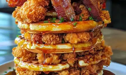 Hot Honey Bacon Chicken & Waffles Tower: Brunch Revolution Revealed!