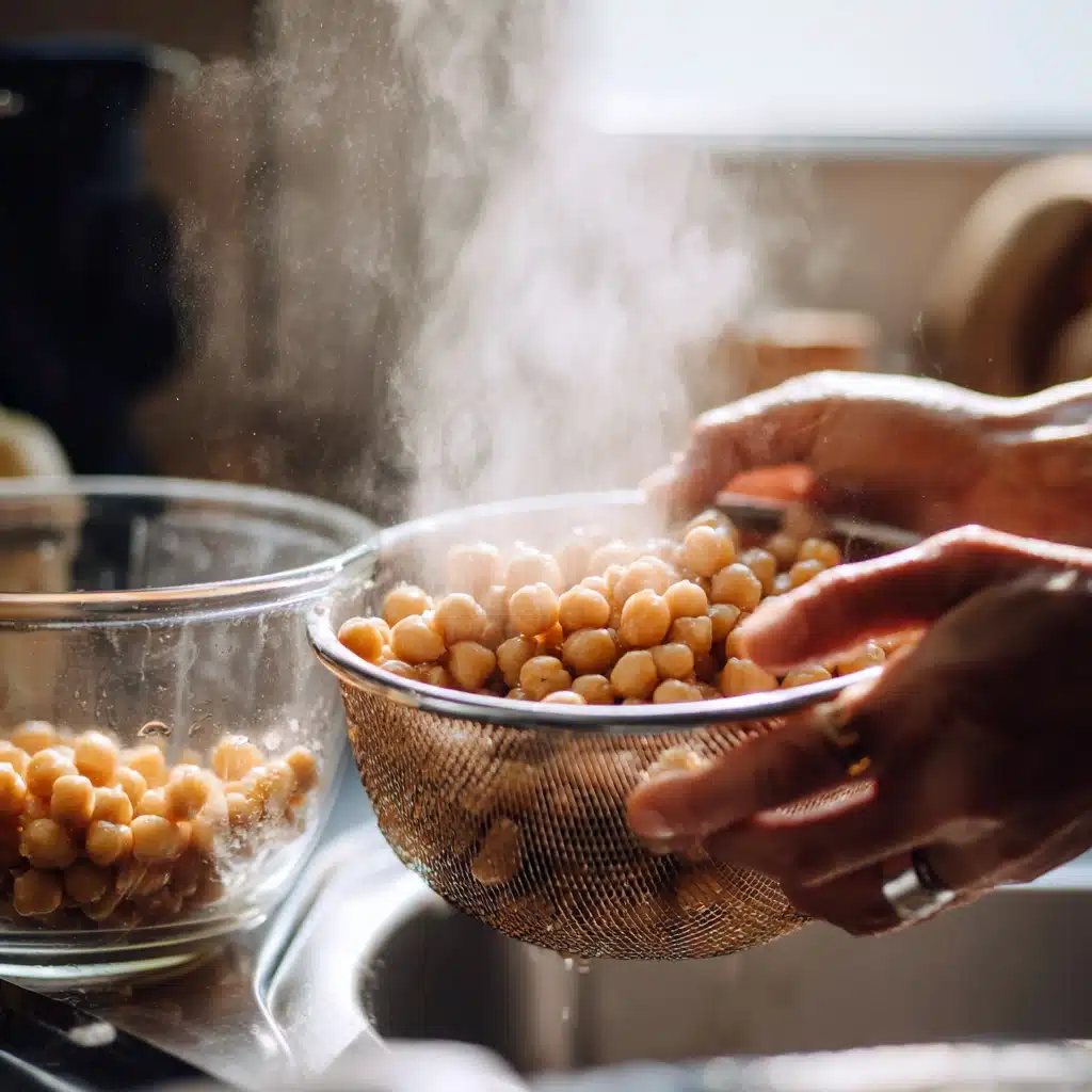 Draining instant pot chickpeas soaked overnight