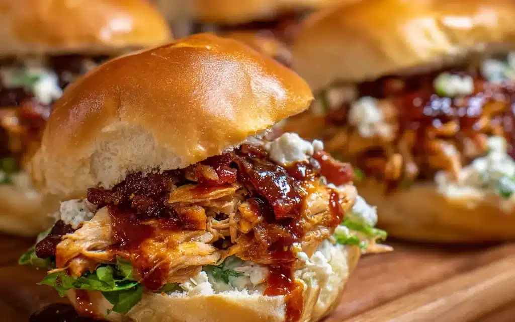 Bacon Ranch BBQ Chicken Sliders