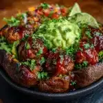 Barbecue Meatball Bowls With Avocado Goddess Sauce
