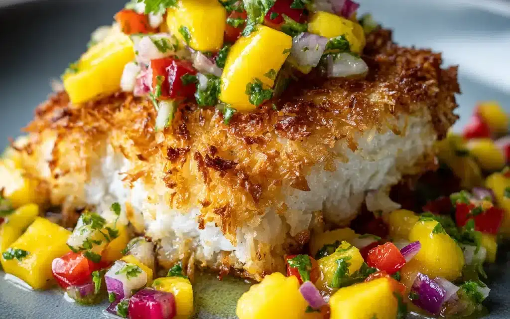 Coconut Crusted Fish With Mango Salsa: A Scrumptious Weeknight Delight
