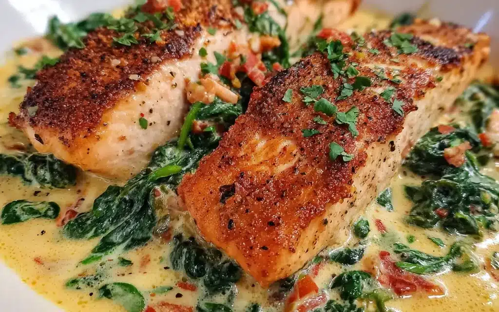 Creamy Salmon Florentine: A Delightful 15-Minute Dinner