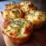 Garlic Rosemary Focaccia Muffins