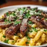 Garlic Steak Pasta