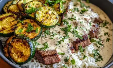 Grilled Steak Bowl With Creamy Sauce & Grilled Zucchini: A Delightful Weeknight Meal