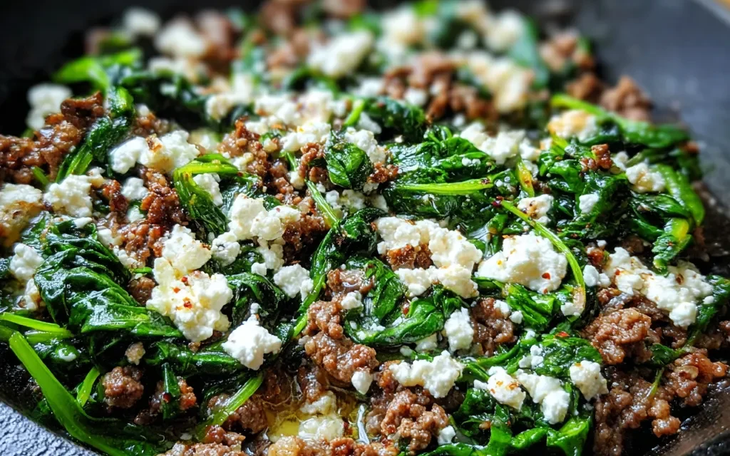 Ground Beef and Spinach Skillet with Feta: A Heavenly One-Pan Meal