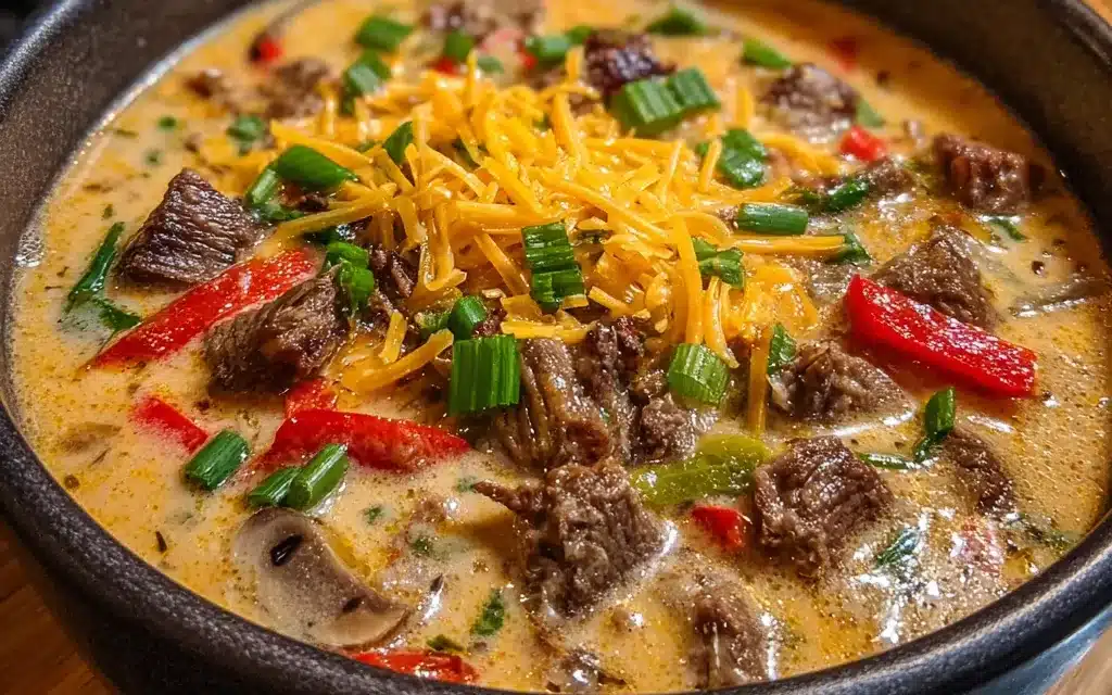 One-pot Philly Cheesesteak Soup Recipe: A Hearty and Flavorful Delight