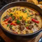 One-pot Philly Cheesesteak Soup Recipe