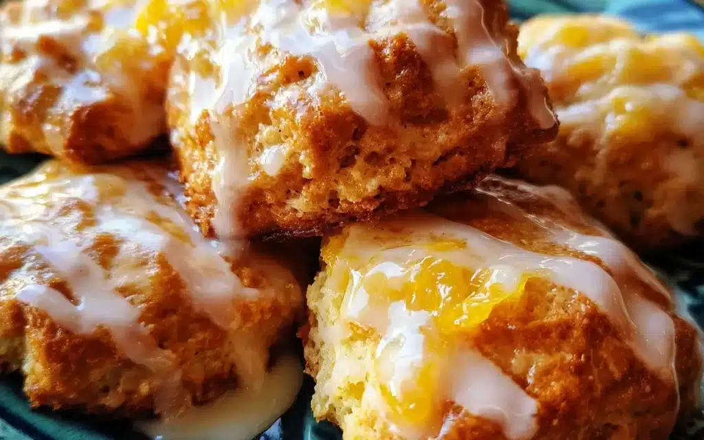 Peach Butter Swim Biscuits with Vanilla Glaze: A Scrumptious 30-Minute Treat