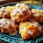 Peach Butter Swim Biscuits with Vanilla Glaze