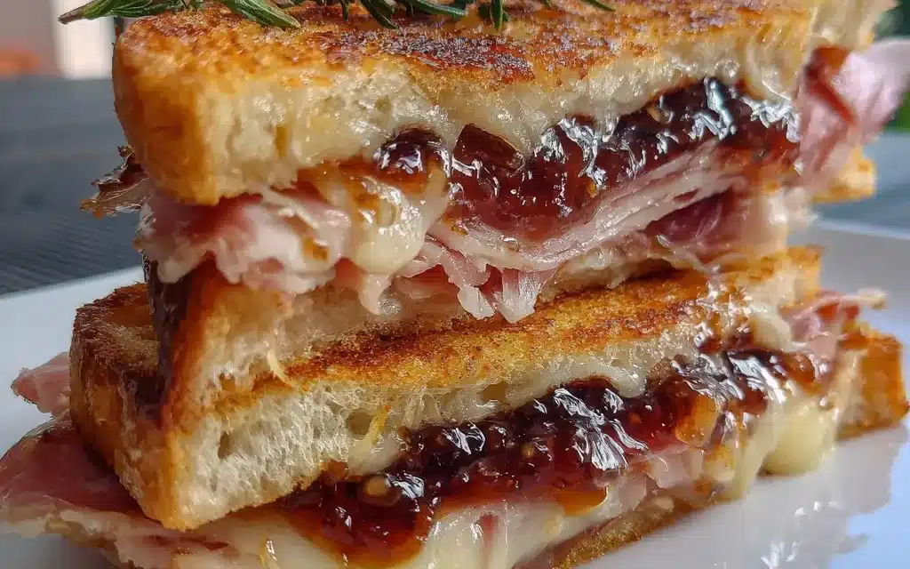 Prosciutto and Cheese Sandwich with Chili Fig Jam