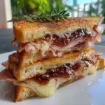 Prosciutto and Cheese Sandwich with Chili Fig Jam
