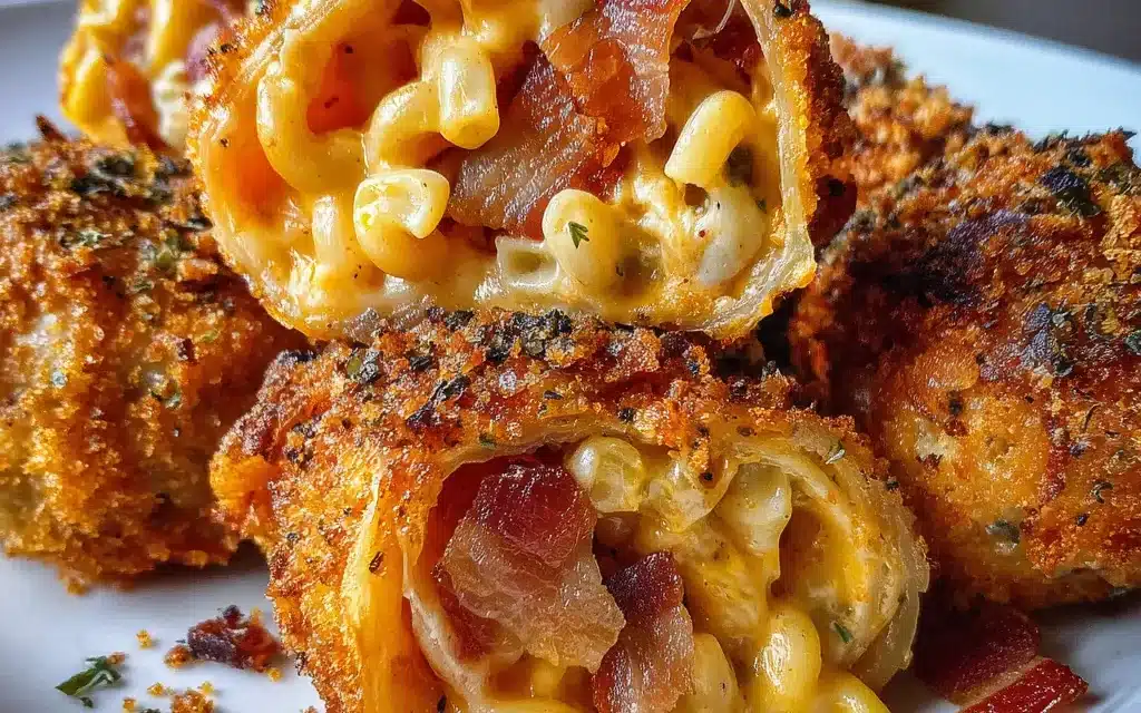 Smoky Bacon Mac & Cheese Egg Roll Bombs