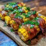 Smoky Bacon-Wrapped Corn Skewers