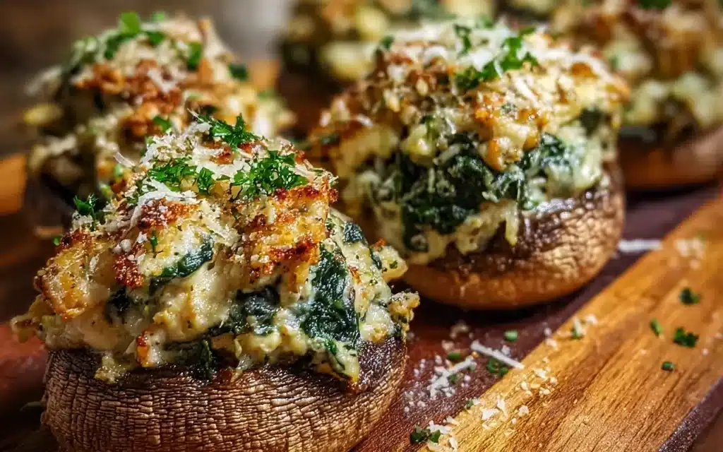 Spinach and Chicken Stuffed Mushrooms – A Delightful Appetizer