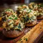 Spinach and Chicken Stuffed Mushrooms