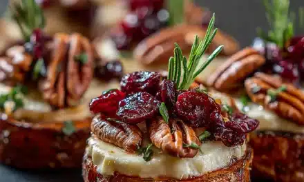 Sweet Potato Rounds with Brie, Cranberry & Pecans