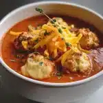 Tomato Soup with Cheddar Bay Dumplings