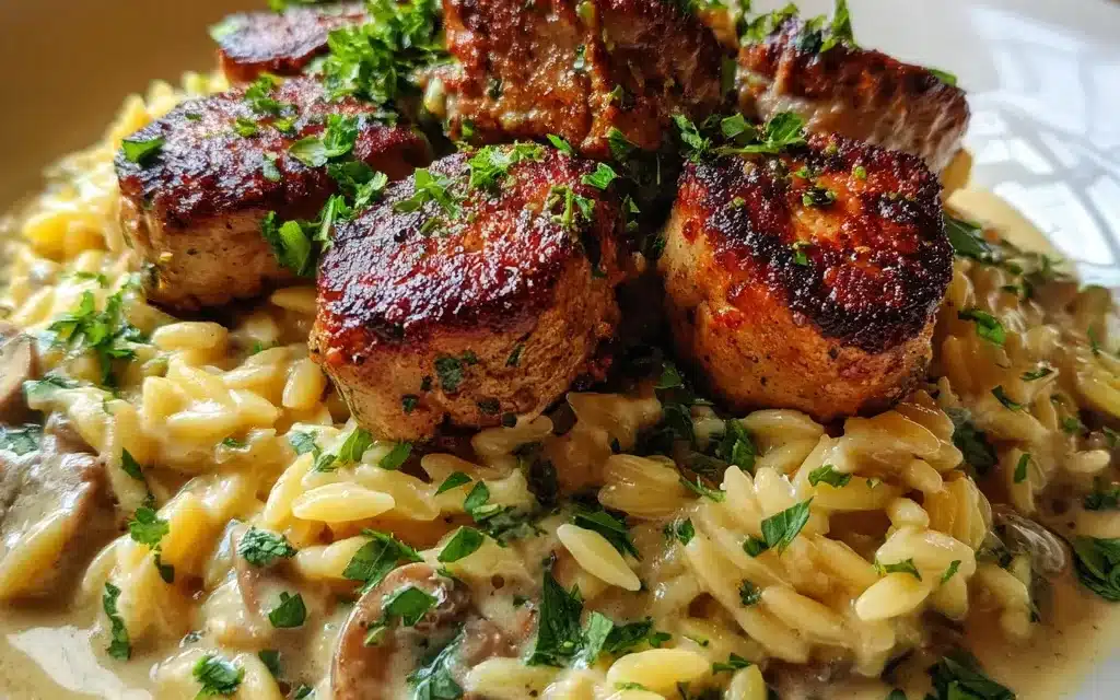 Creamy Pork Tenderloin Medallions with Orzo: A Speedy Weeknight Delight