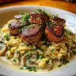 creamy Pork Tenderloin Medallions with Orzo