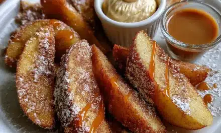 Air Fried Apple Wedges With Caramel Whipped Cream Dipping Sauce – A Tempting Treat