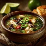 Chicken Soup with Poblanos and Black Beans