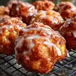 Cinnamone Glazed Apple Fritters Bites