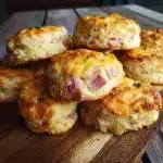 Ham and Cheese Butter Swim Biscuits