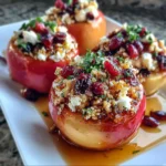 Baked Apples with Feta, Honey, and Cranberries