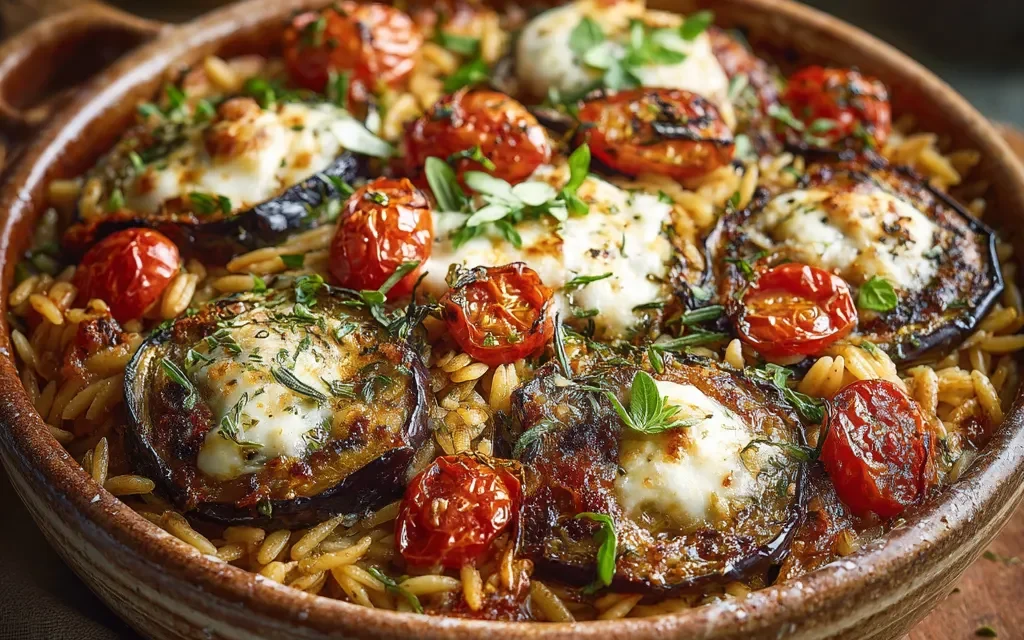 Baked Orzo With Eggplant And Mozzarella: A Scrumptious Weeknight Meal
