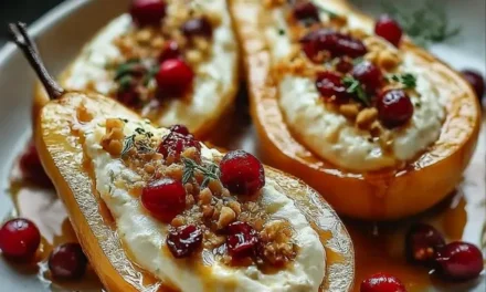 Baked Pears with Goat Cheese, Honey, and Cranberries – A Heavenly Delight