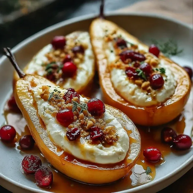 Baked Pears with Goat Cheese, Honey, and Cranberries – A Heavenly Delight