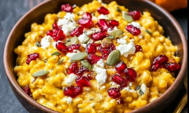 Baked Pumpkin Goat Cheese Risotto: A Delightful Autumnal Delight