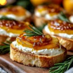 Caramelized Pear & Goat Cheese Crostini with Rosemary