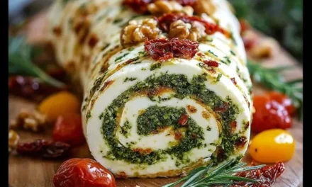 Cheese Log with Pesto and Sun Dried Tomatoes: A Delightful Appetizer