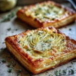 Cheesy Puff Pastry with Artichokes and Herbs