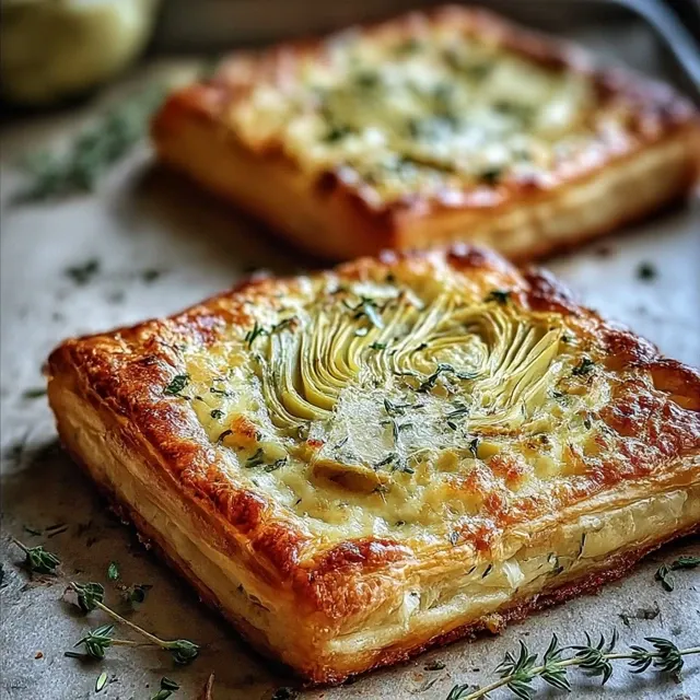 Cheesy Puff Pastry with Artichokes and Herbs: A Heavenly Appetizer Ready in a Snap