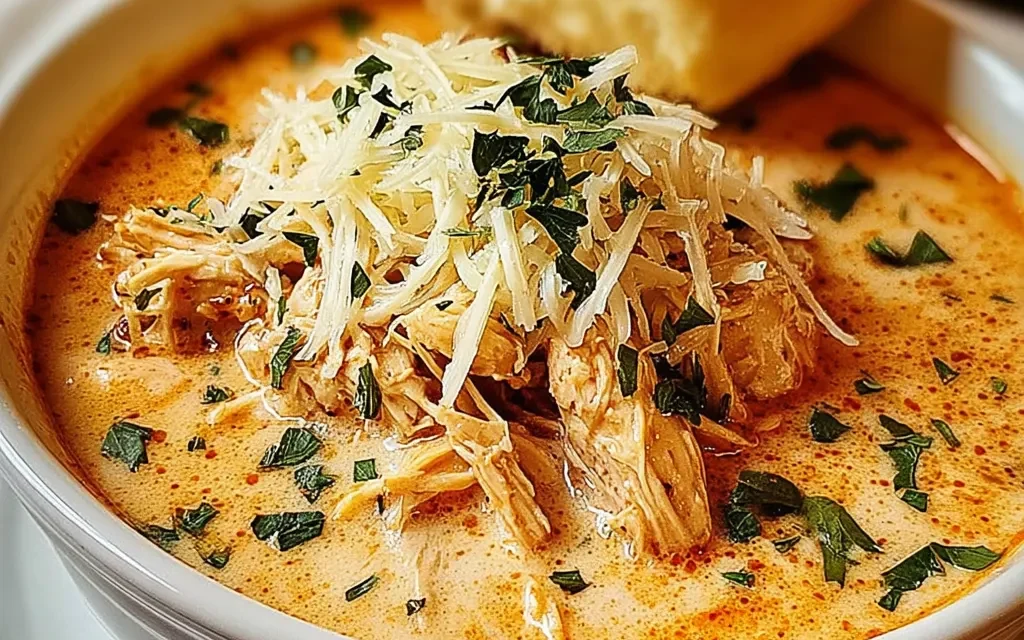 Crock Pot Creamy Chicken Parmesan Soup – A Cozy and Unforgettable Classic
