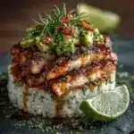 Honey Lime Chicken & Avocado Rice Stack