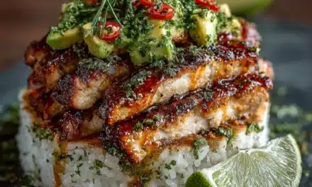 Honey Lime Chicken & Avocado Rice Stack