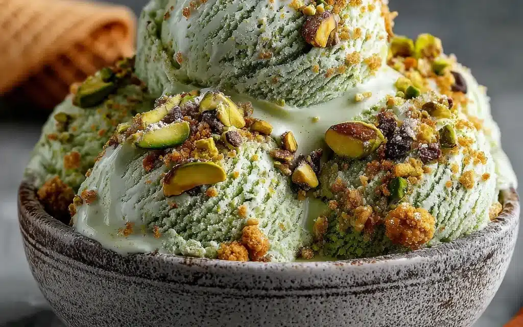 Matcha Pistachio Ice Cream Crunch: A Delightful Frozen Delight