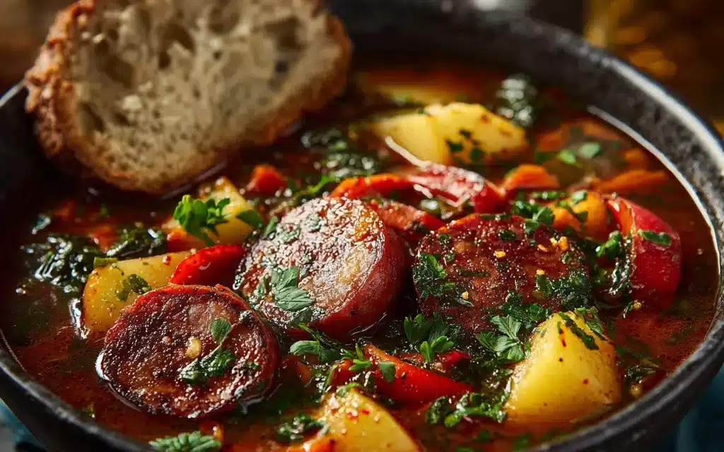Oktoberfest Stew With Lager and Smoked Sausage: A Hearty and Flavorful Delight